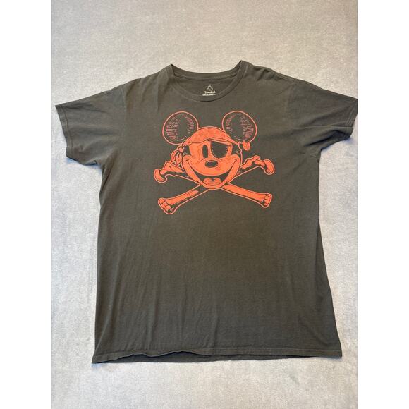 Disney Other - Disneyland Walt Disney World Mickey Skull & Crossbones Black T Shirt Size XL